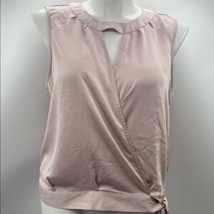 Express Light Pink Sleeveless Wrap Blouse